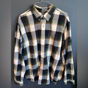 Eddie Bauer Flannel 100% Cotton — XL — Green/Brown/Cream